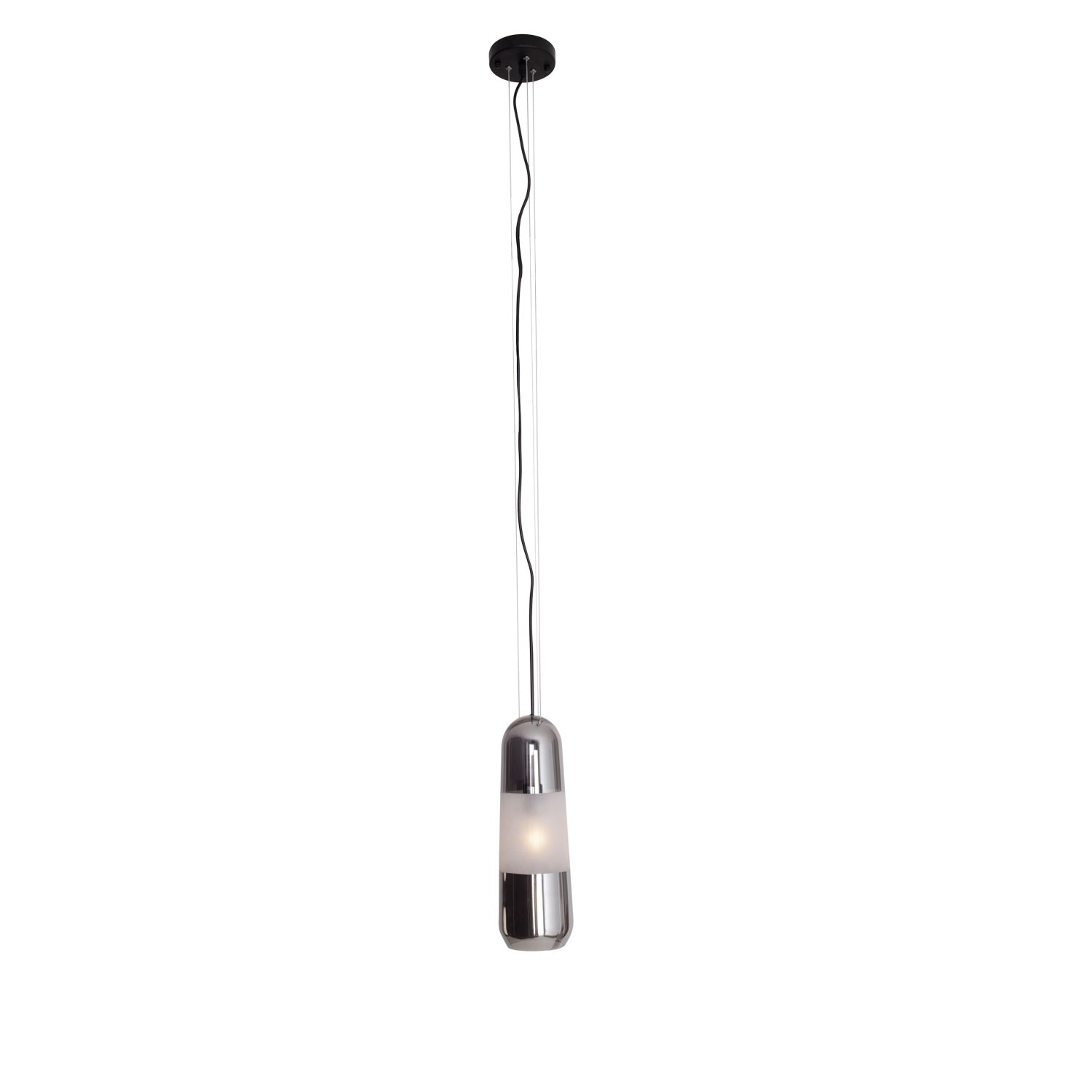 Maxlight Lampa wisząca Mauri - Metal + szkło dymione - Czarny + szkło dymione P0590