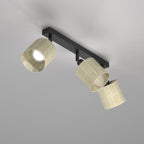 spot Rattan line bar 400 black, shade dia 100, h 100, 3xE27