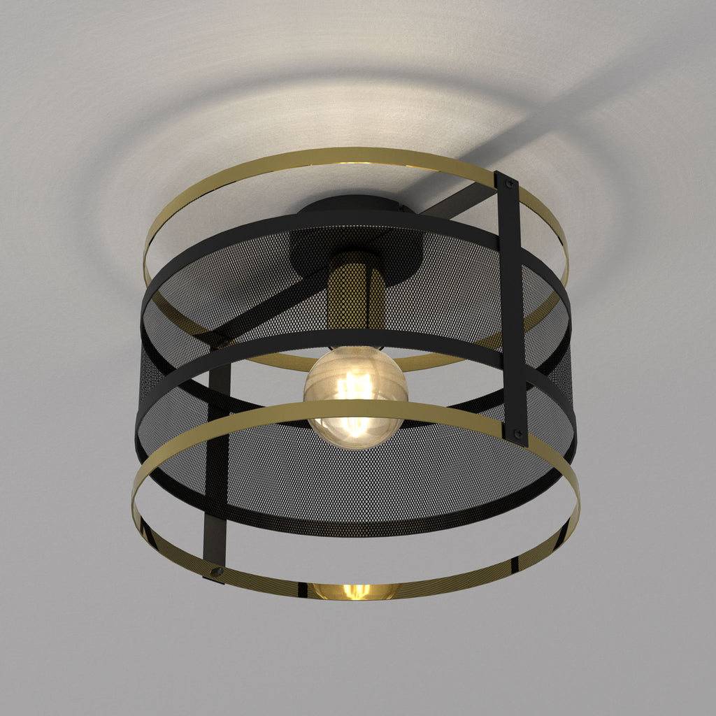 plafon Rim black/gold 1xE27