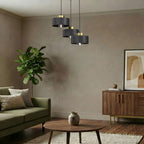 żyrandol Marti plate dia 300 black/gold 3xE27