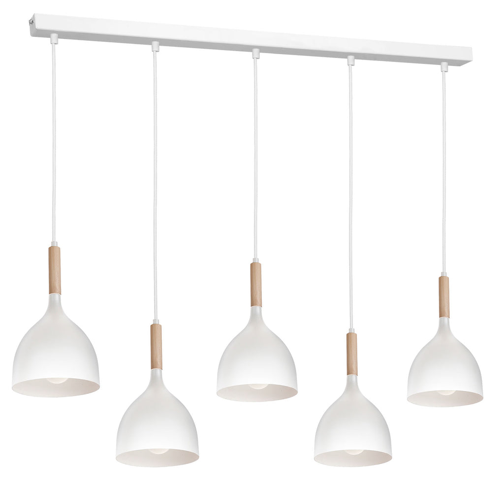 żyrandol line Noak wood white/natural wood 5xE14