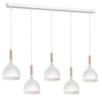 żyrandol line Noak wood white/natural wood 5xE14