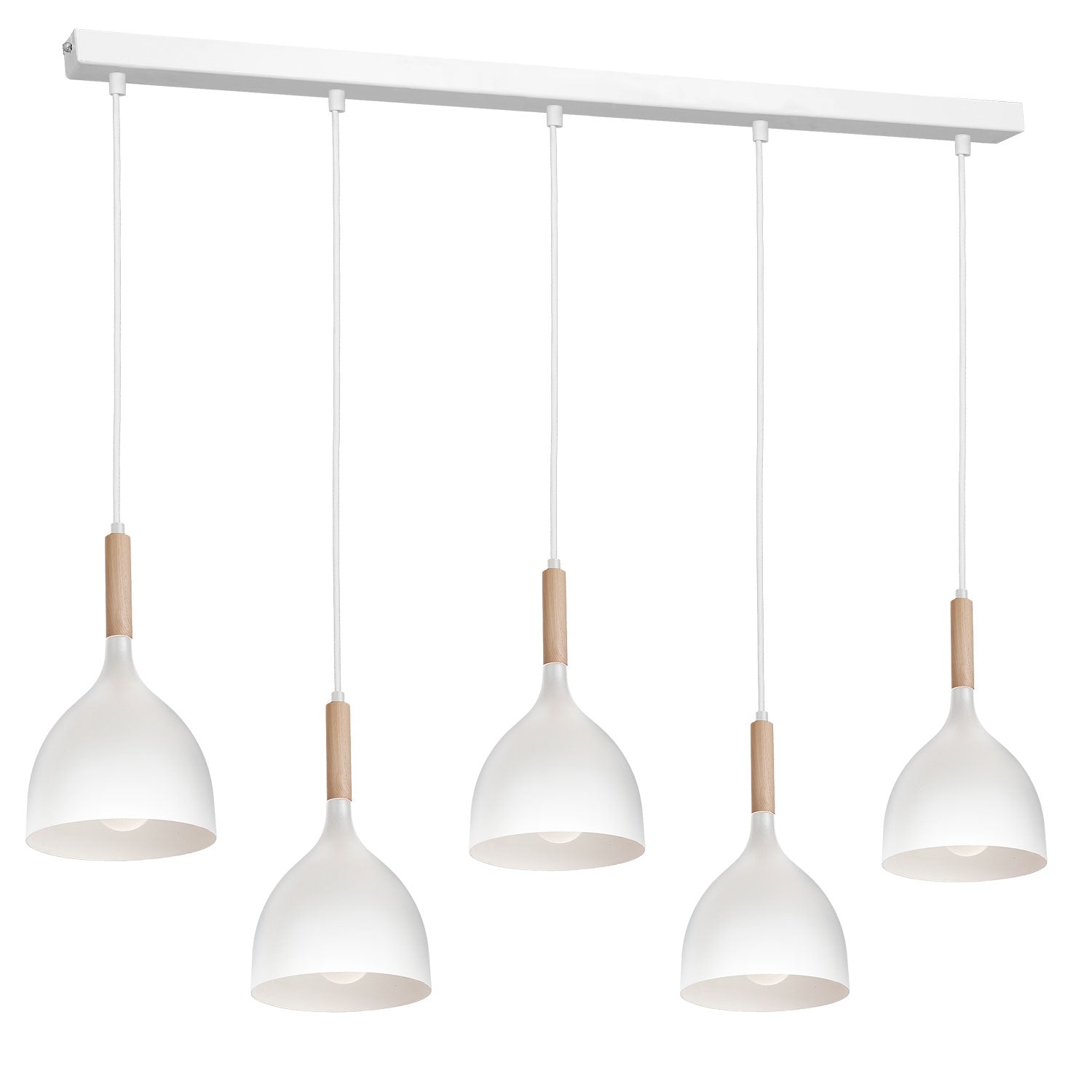 żyrandol line Noak wood white/natural wood 5xE14