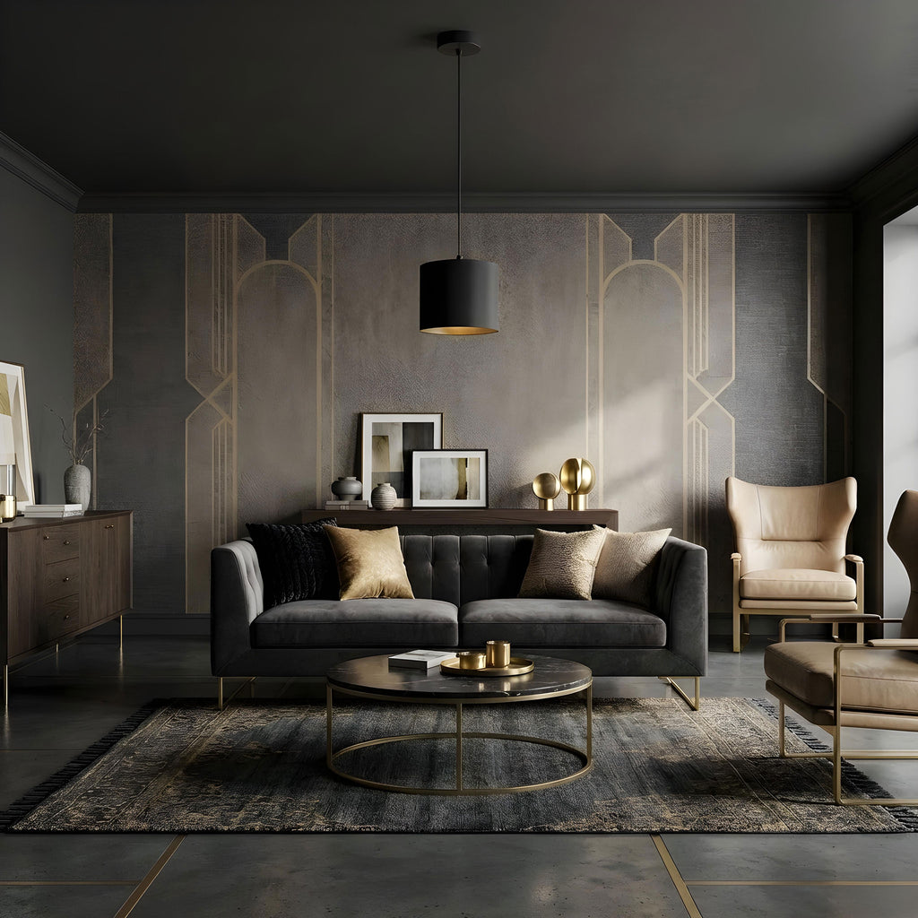 żyrandol Arden black, cylinder shade dia 180, h 150 black/gold 1xE27