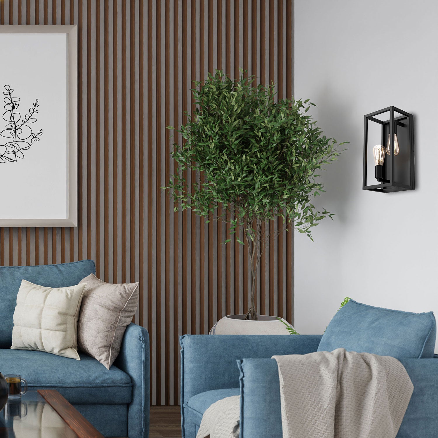 wall lamp Frame black 2xE27