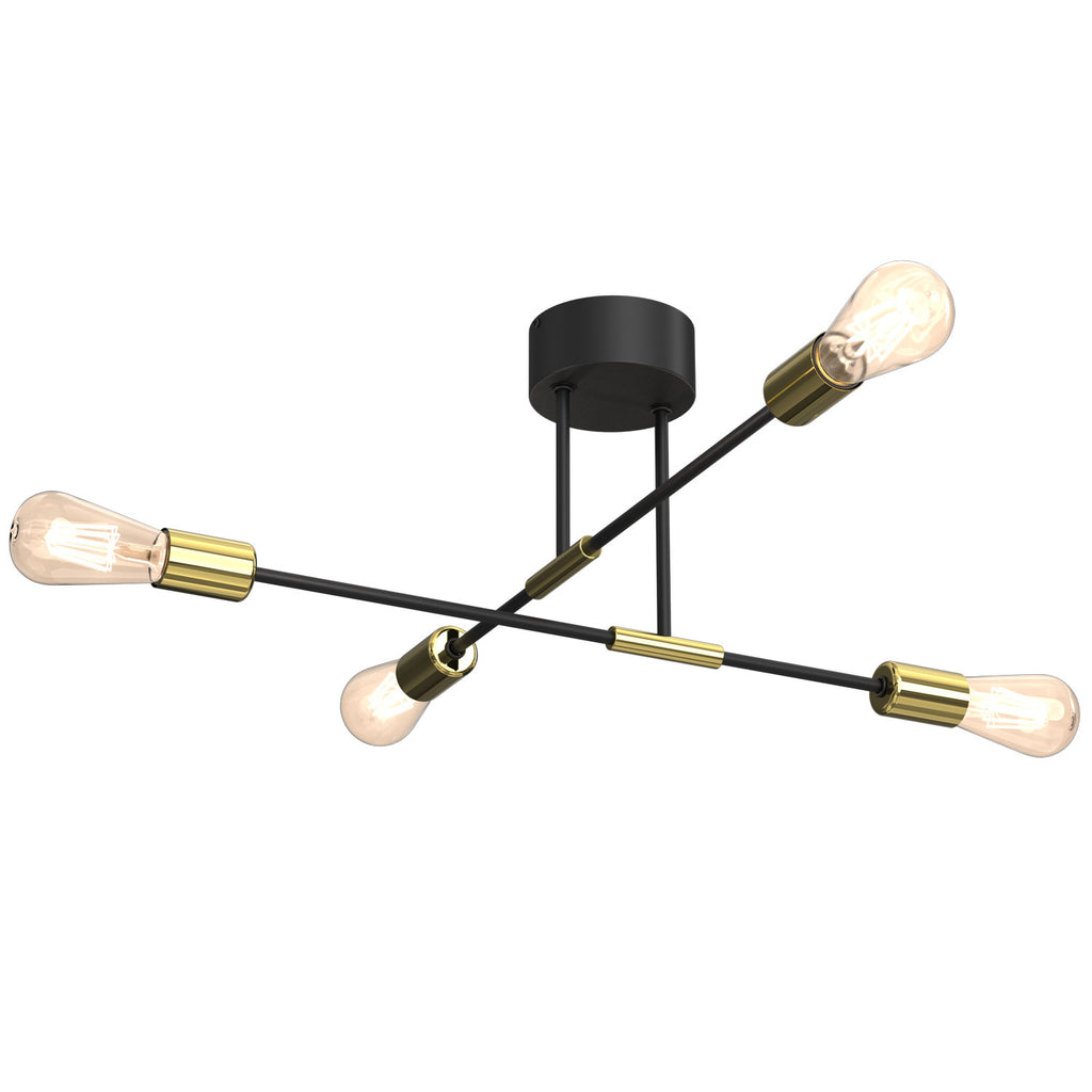 żyrandol Flame black/gold 4xE27