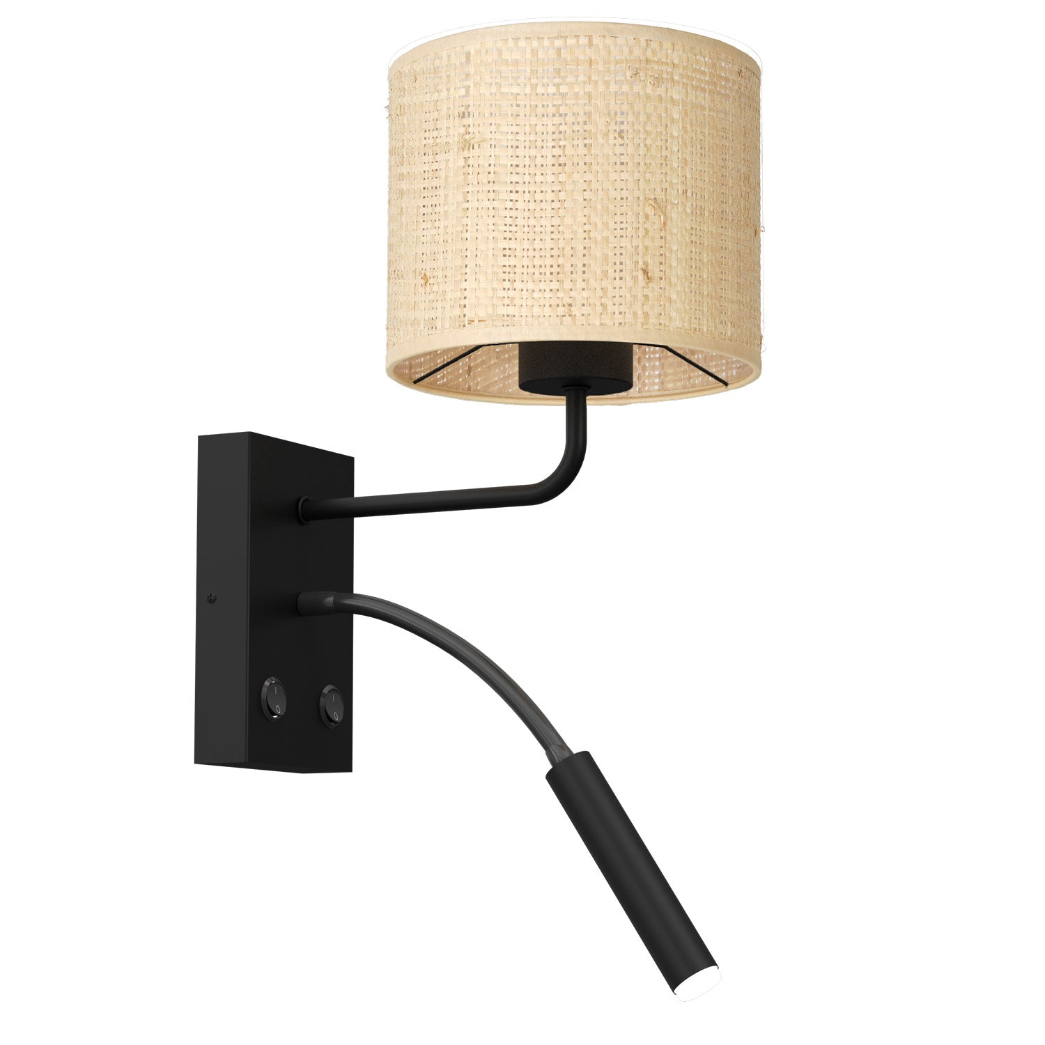 kinkiet G9+E27 Rattan cylinder shade dia 180, h 150 1xG9+1xE27
