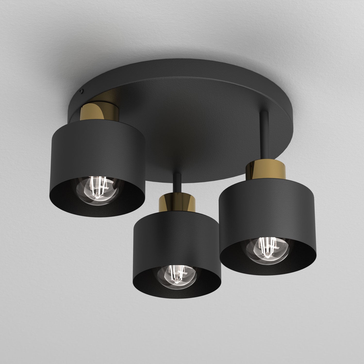 plafon Parkla klosz metal black/gold 3xE27