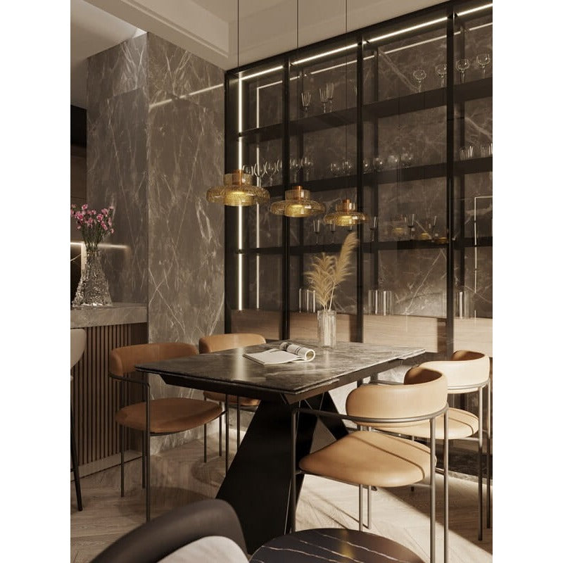 Maxlight Lampa wisząca Signature C - Metal + szkło - Mosiądz + szkło bursztynowe P0603
