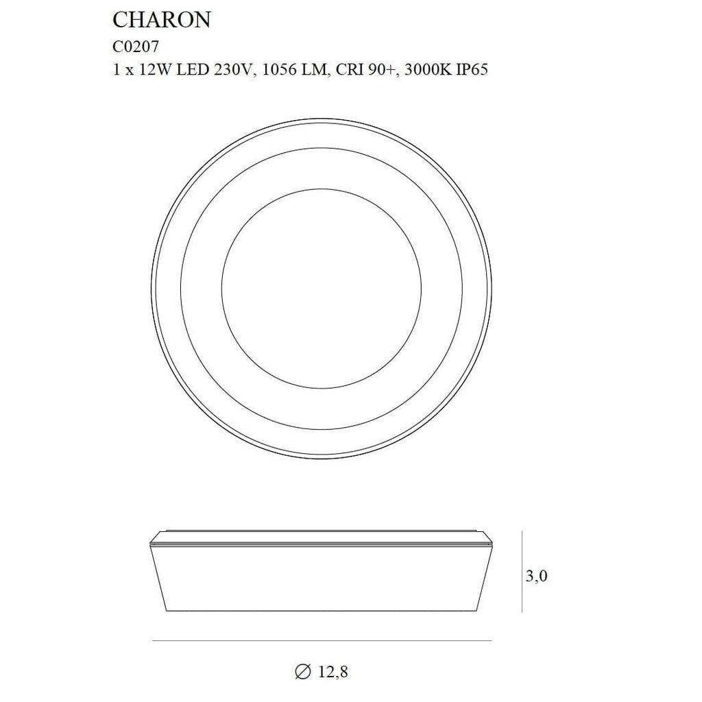 Maxlight Oprawa natynkowa Charon - Metal + szkło - Biały C0207