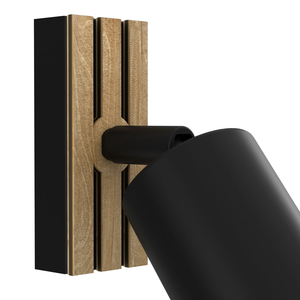 Spot Terra black/wood/black swivel 1xGU10 (Ceryfikat FSC 100%, SGSCH-COC-070615)