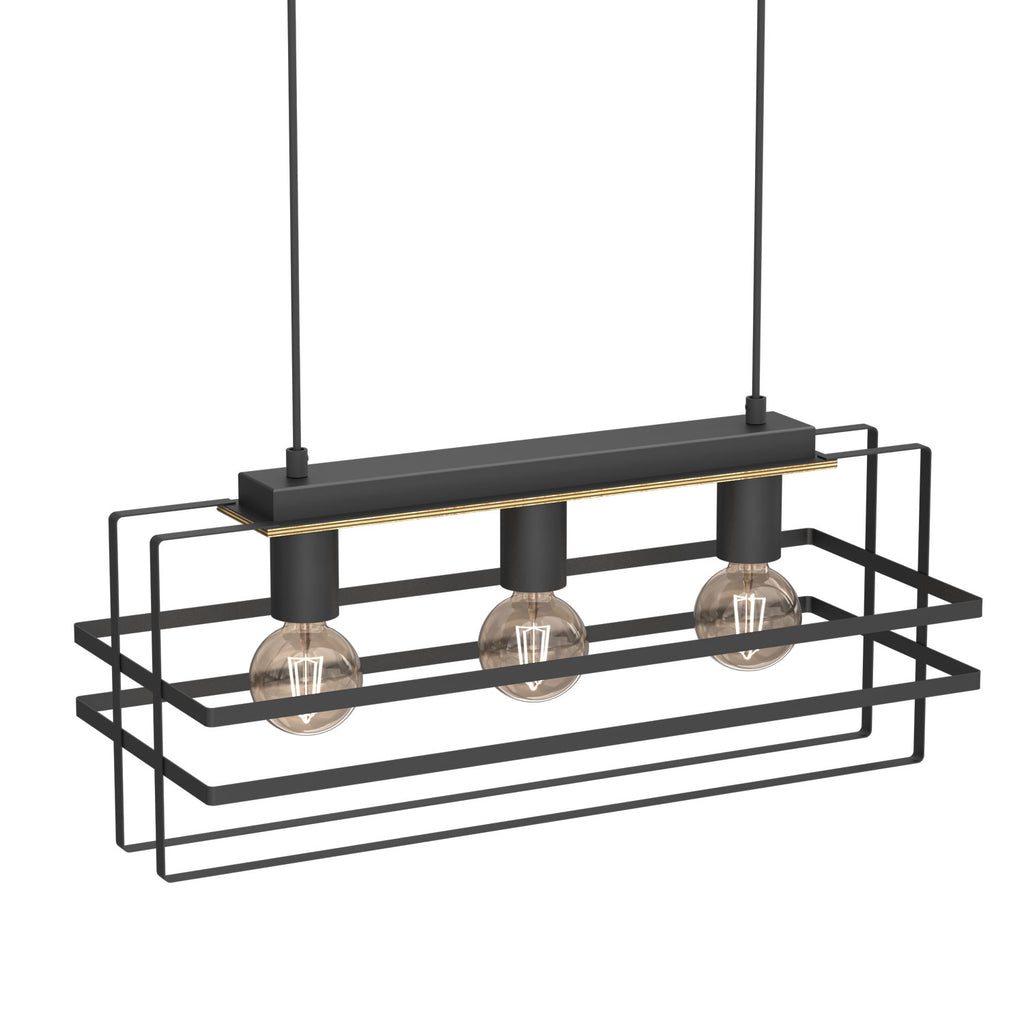 żyrandol Kortez black/wood 3xE27