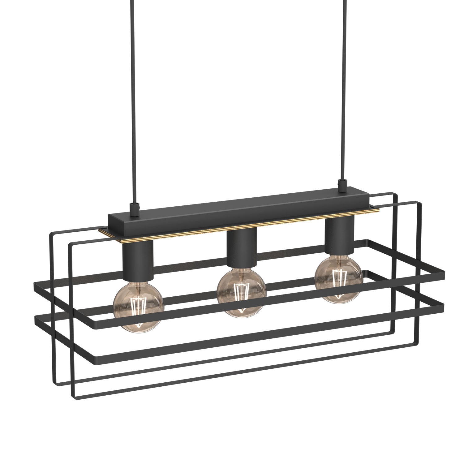 żyrandol Kortez black/wood 3xE27