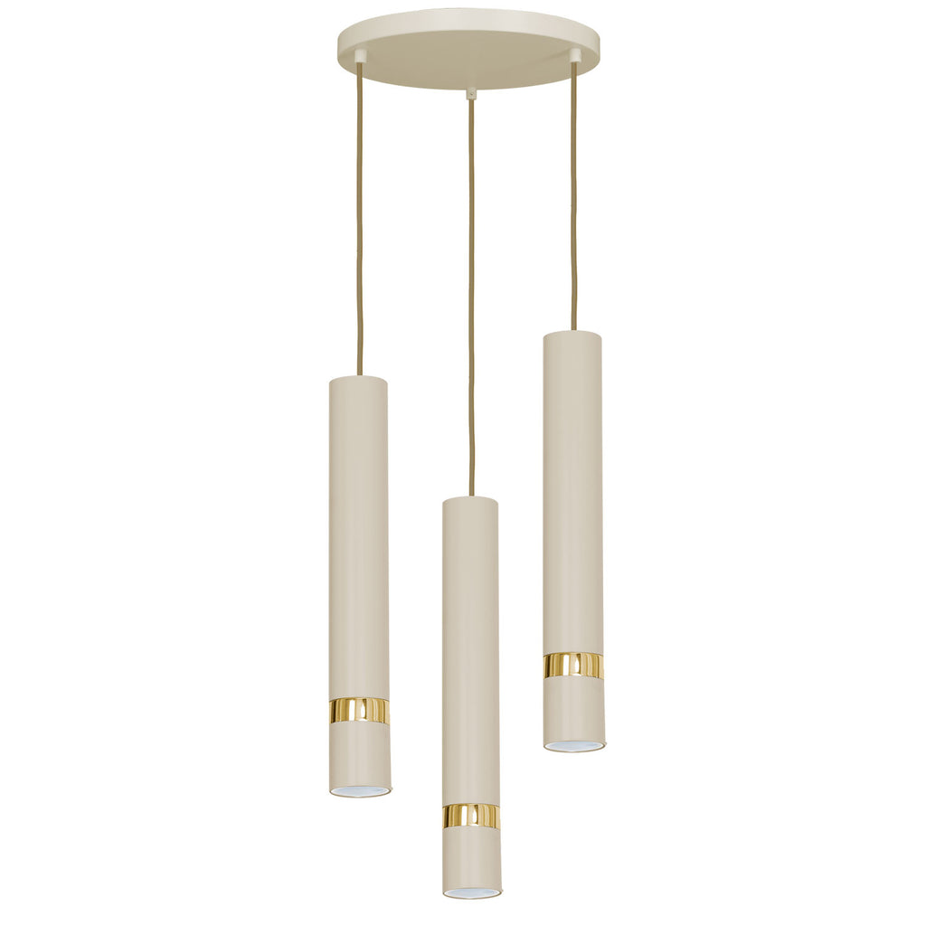 żyrandol Reno plate dia 300 beige/gold 3xGU10