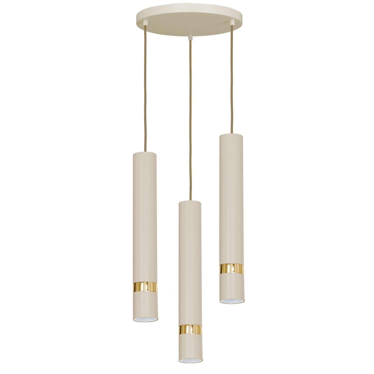 żyrandol Reno plate dia 300 beige/gold 3xGU10