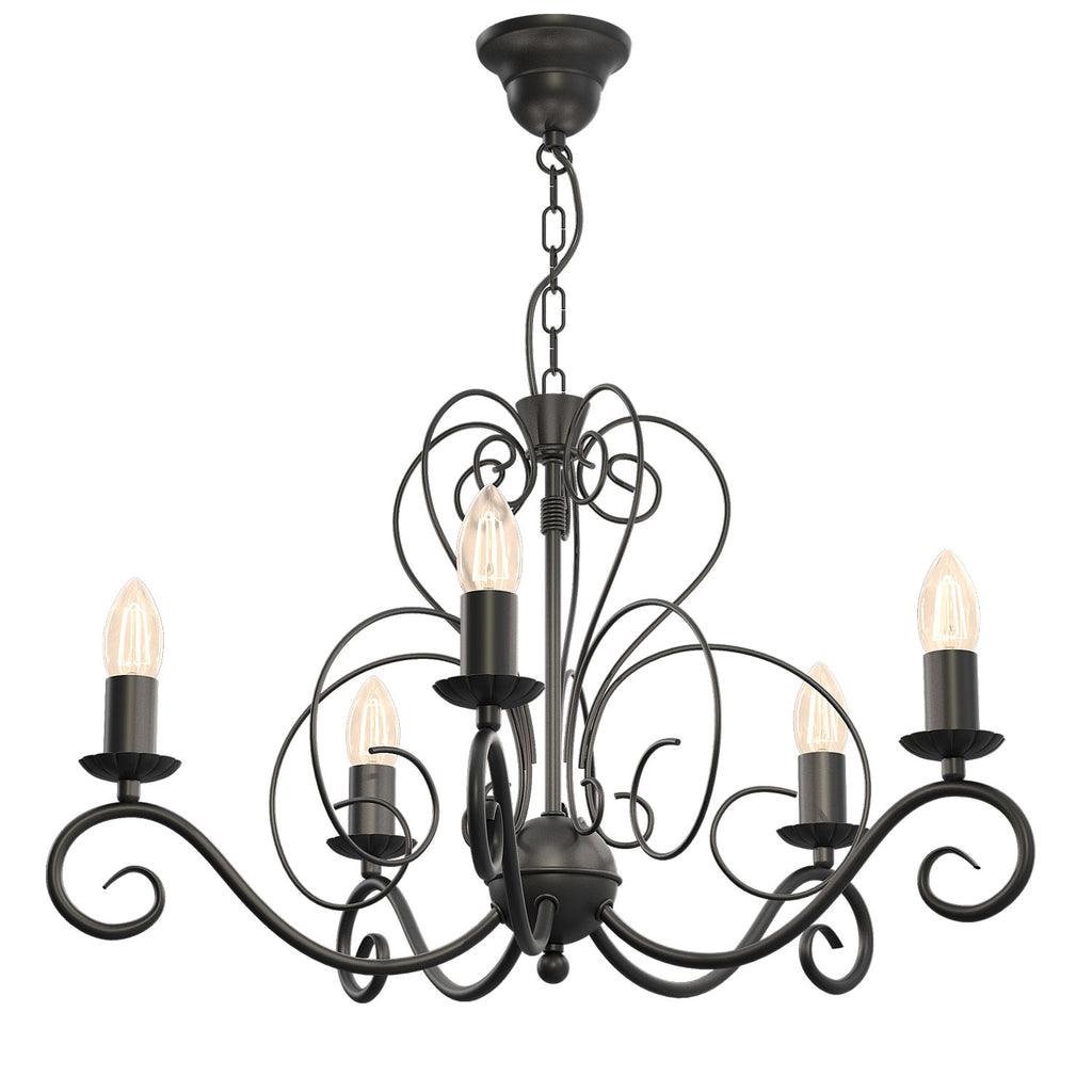 żyrandol Mauro black 5xE14