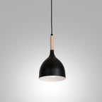 żyrandol Noak black/natural wood 1xE27
