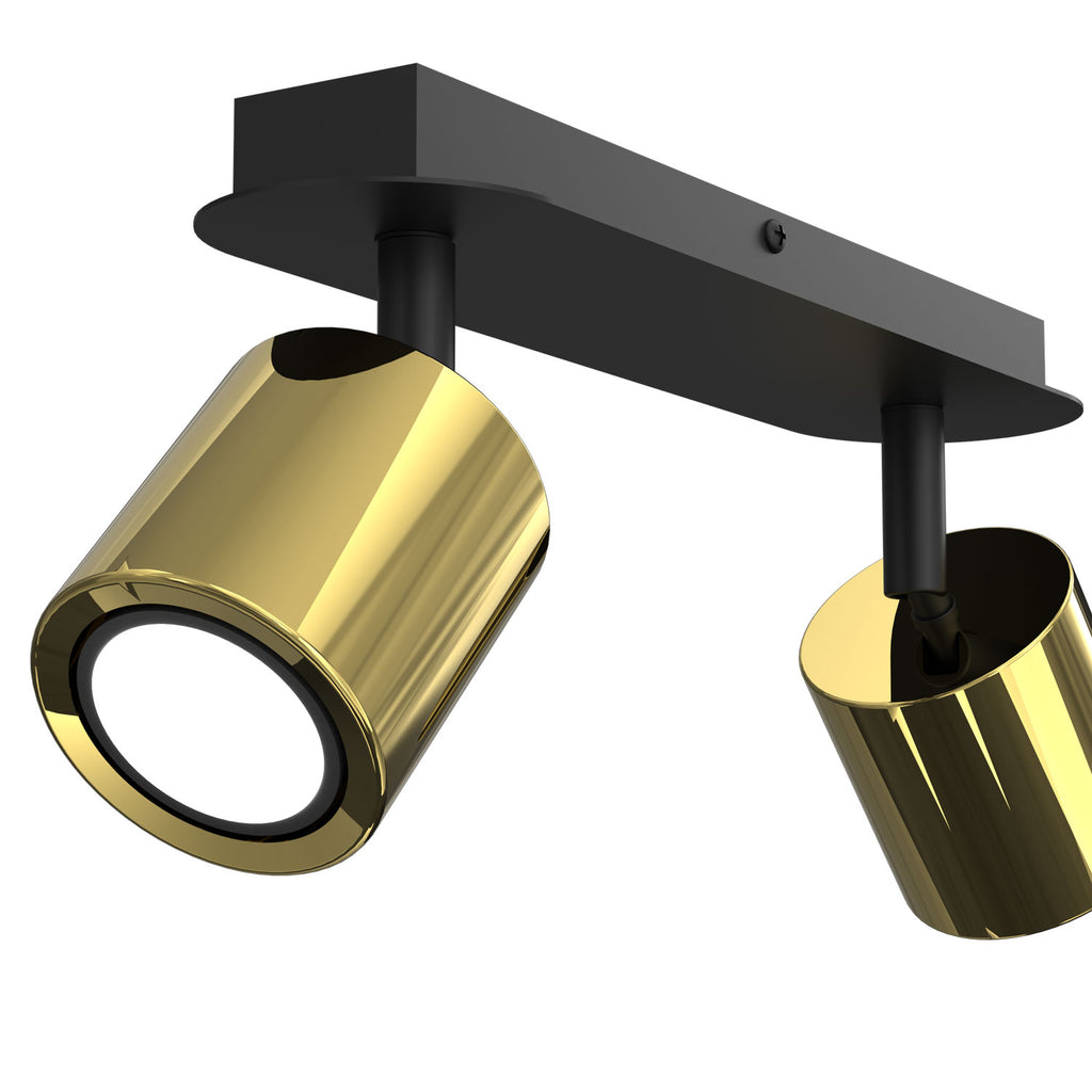 spot Demia black/brass 2xGU10