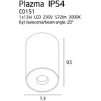 Maxlight Plafon Plazma - Metal + szkło - Czarny C0151