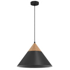 żyrandol Single black/natural wood 1xE27 (Ceryfikat FSC 100%, SGSCH-COC-070615)