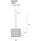 Maxlight Lampa wisząca Puccini 40cm - Metal + szkło - Chrom P0266