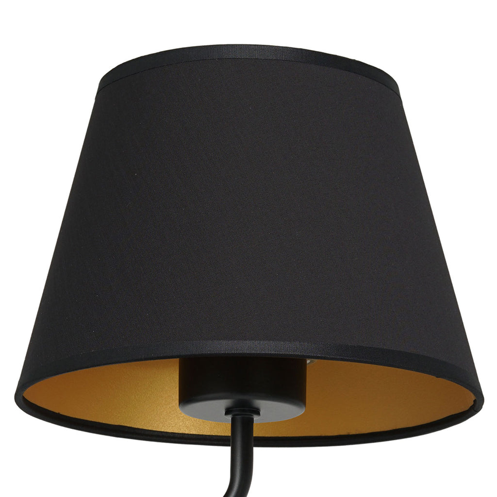 kinkiet Arden black, cone shade dia 130/200, h 150 black/gold 1xE27