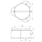 plafon Rattan cylinder shade dia 180, h=150, 3xE27