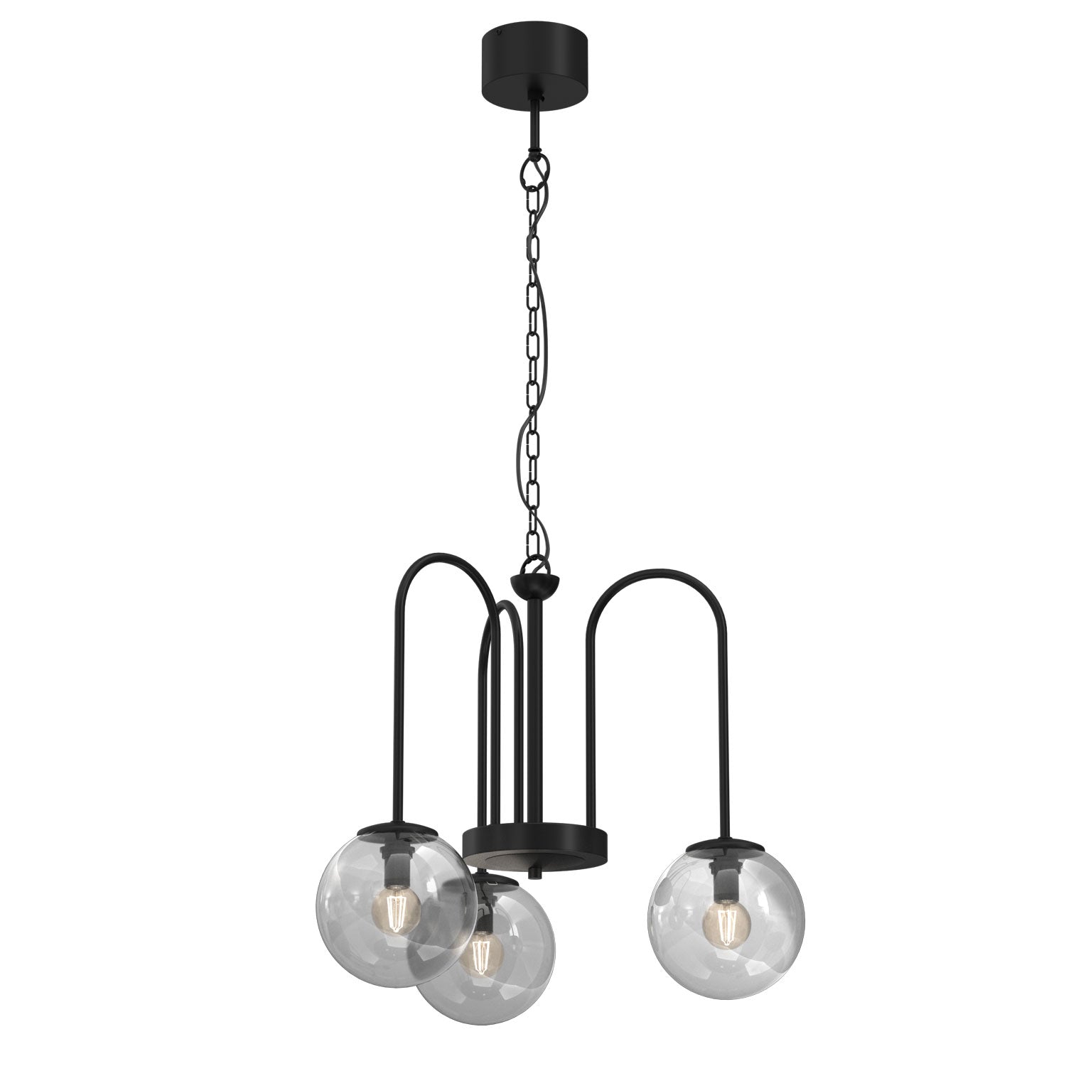 żyrandol Cambridge (smoke glass 2907) black 3xE14