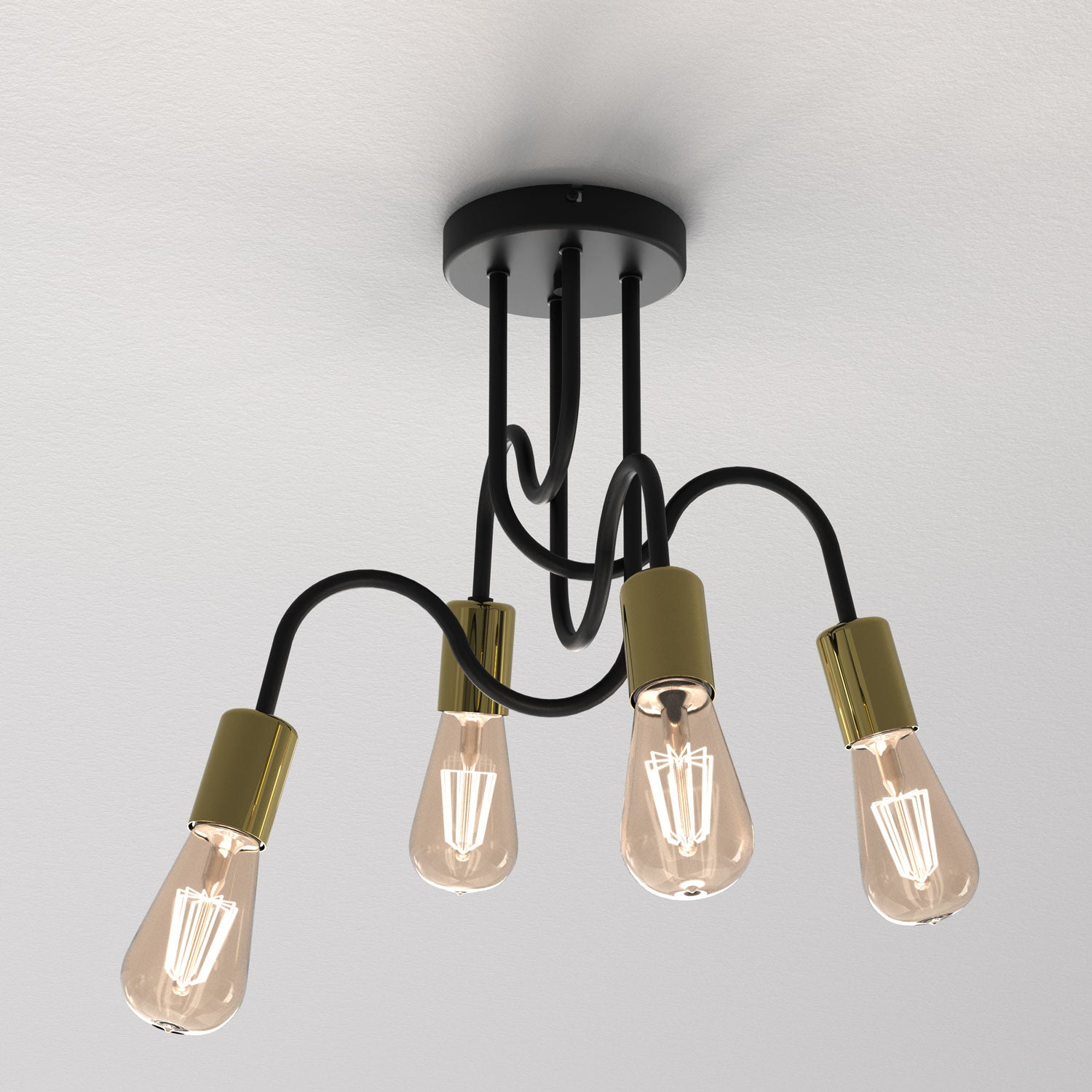 plafon Dow black/gold 4xE27