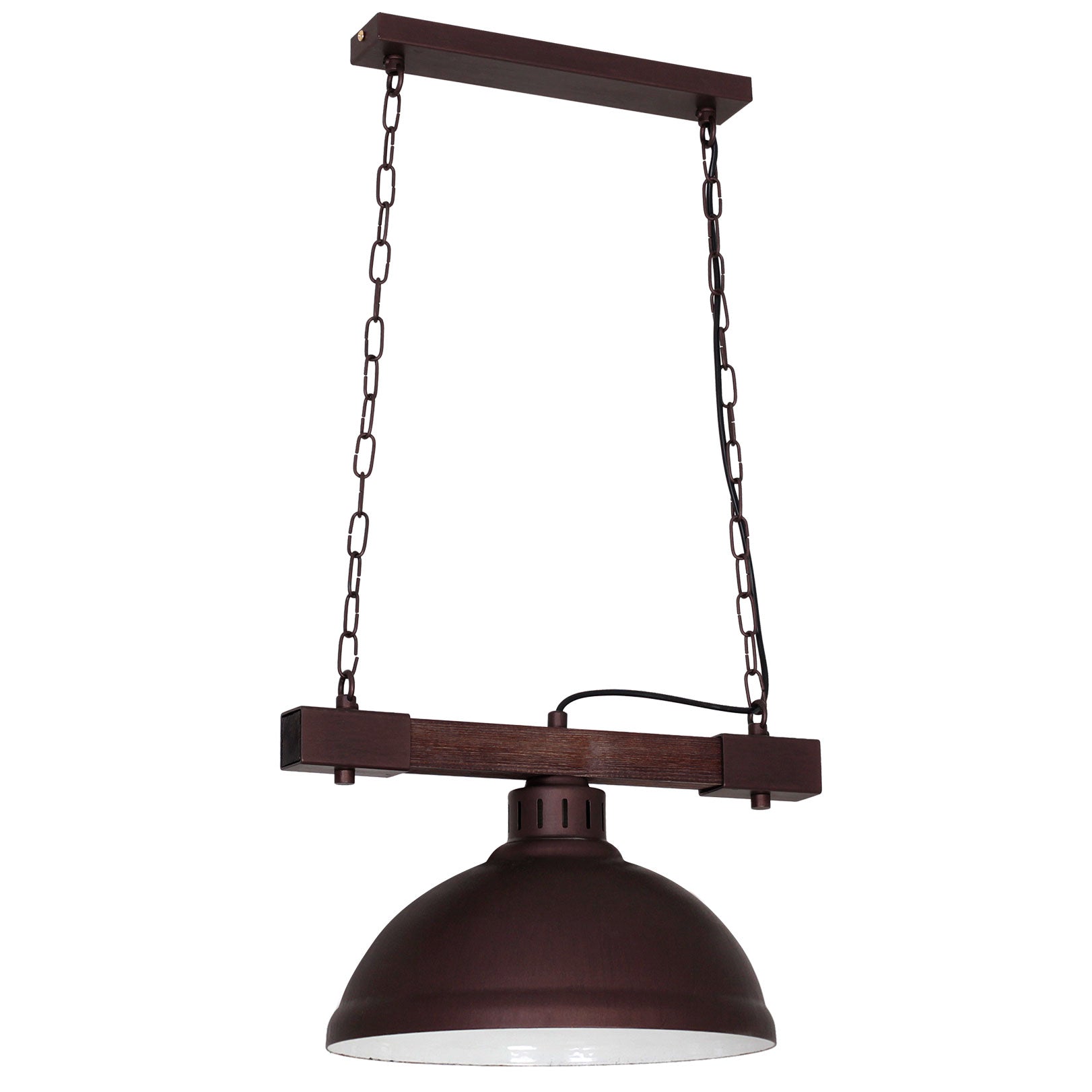 żyrandol Hakon big shade dark wood 1xE27