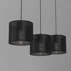 żyrandol Loft shade listwa, black, cylinder shade dia 180, h 150 black 3xE27
