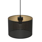 żyrandol Loft shade black, cylinder shade dia 250, h 170 black/gold 1xE27