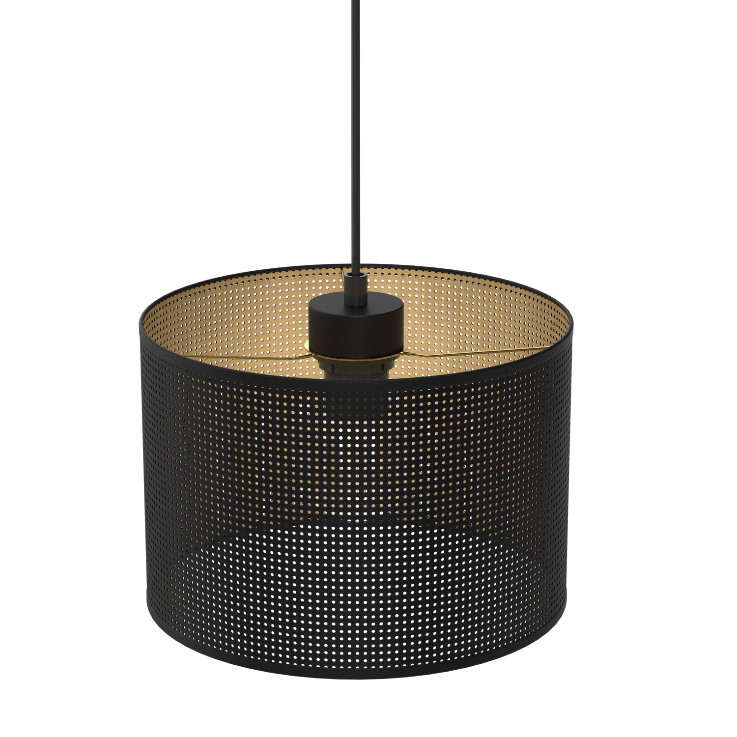 żyrandol Loft shade black, cylinder shade dia 250, h 170 black/gold 1xE27