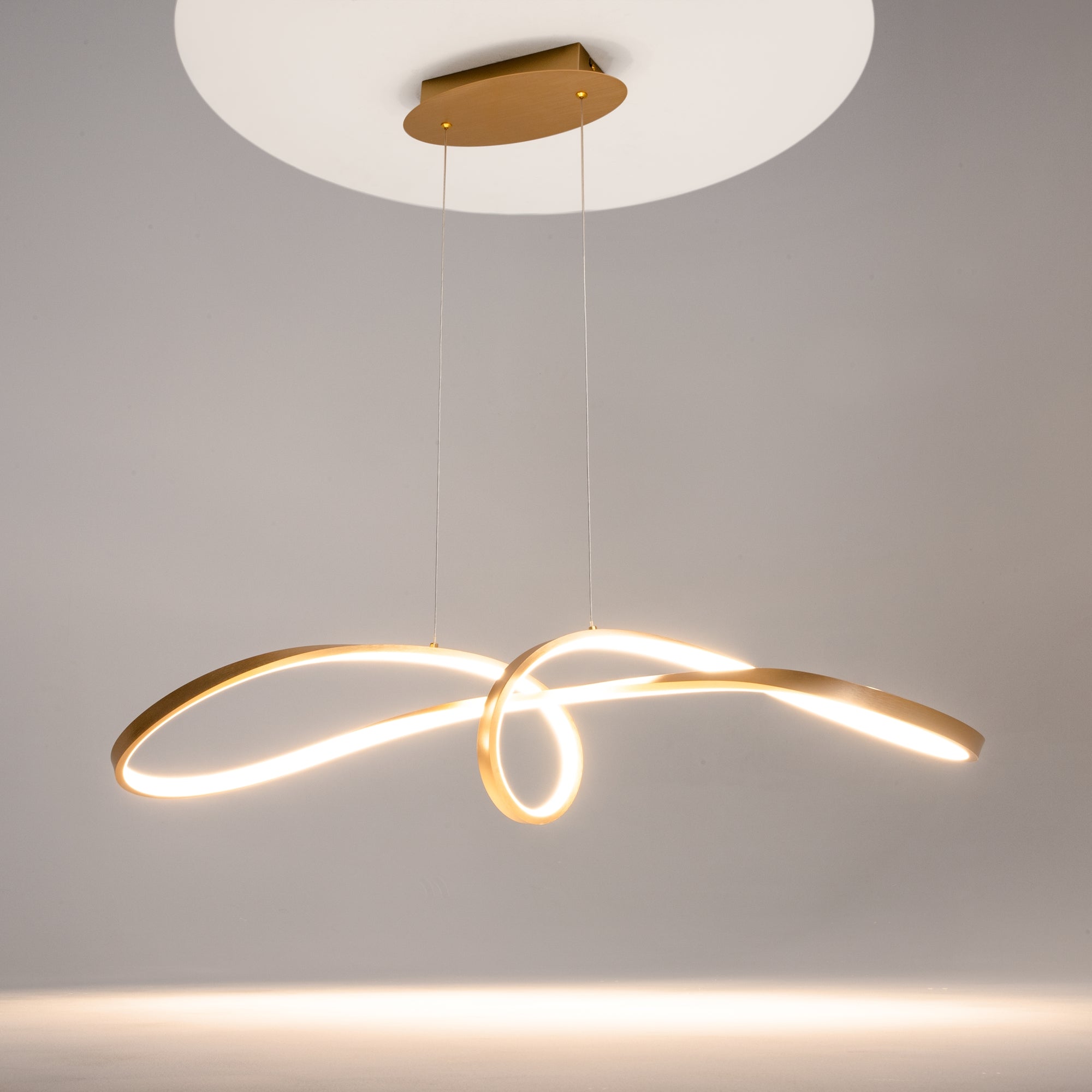 Maytoni Lampa wisząca Curve - Aluminium - Złoty MOD156PL-L52G4K