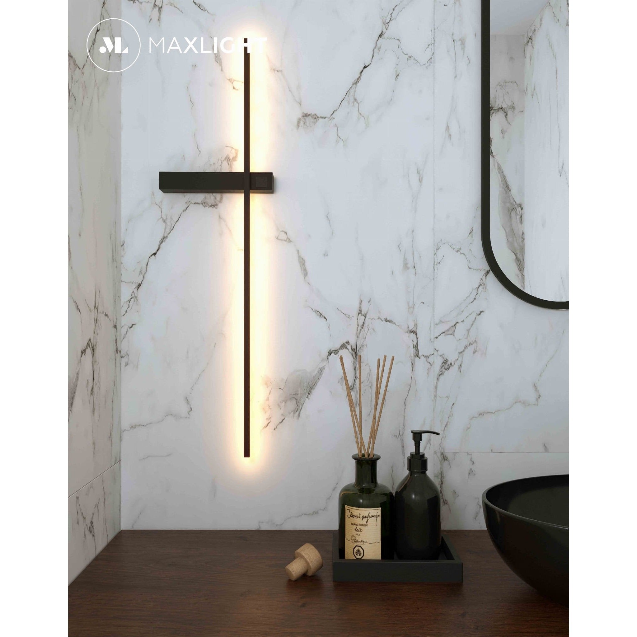 Maxlight Kinkiet Sabre - Metal + akryl - Czarny W0281