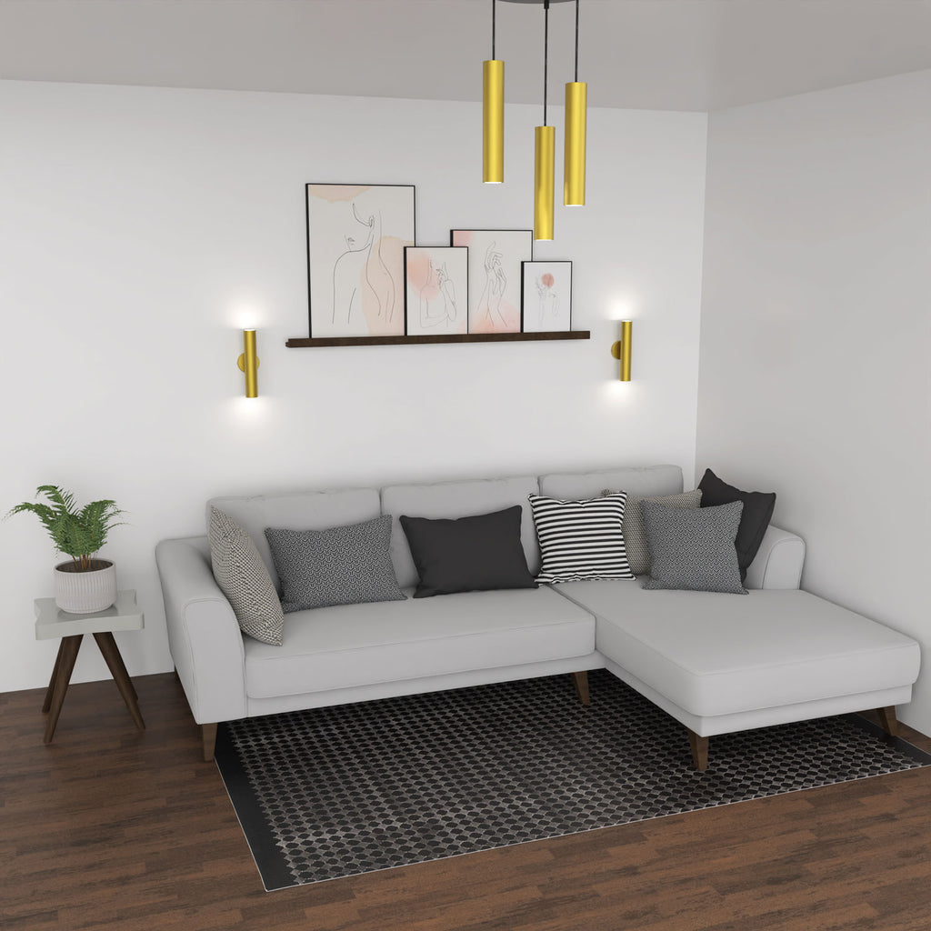 żyrandol plate dia 300 Raito brushed brass 3xGU10