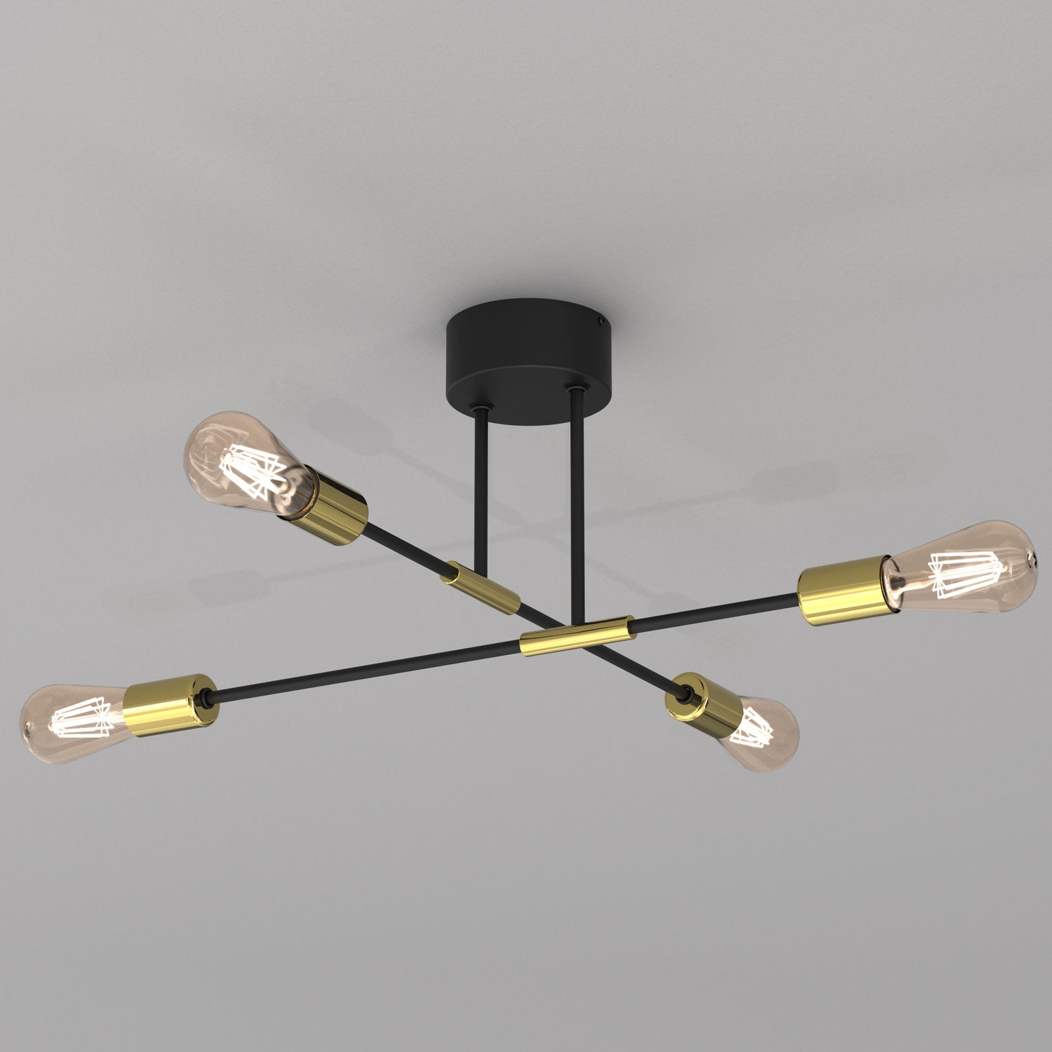 żyrandol Flame black/gold 4xE27