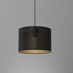 żyrandol Loft shade black, cylinder shade dia 250, h 170 black/gold 1xE27