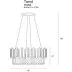 Maxlight Lampa wisząca Trend 45cm - Metal + szkło - Złoty P0368