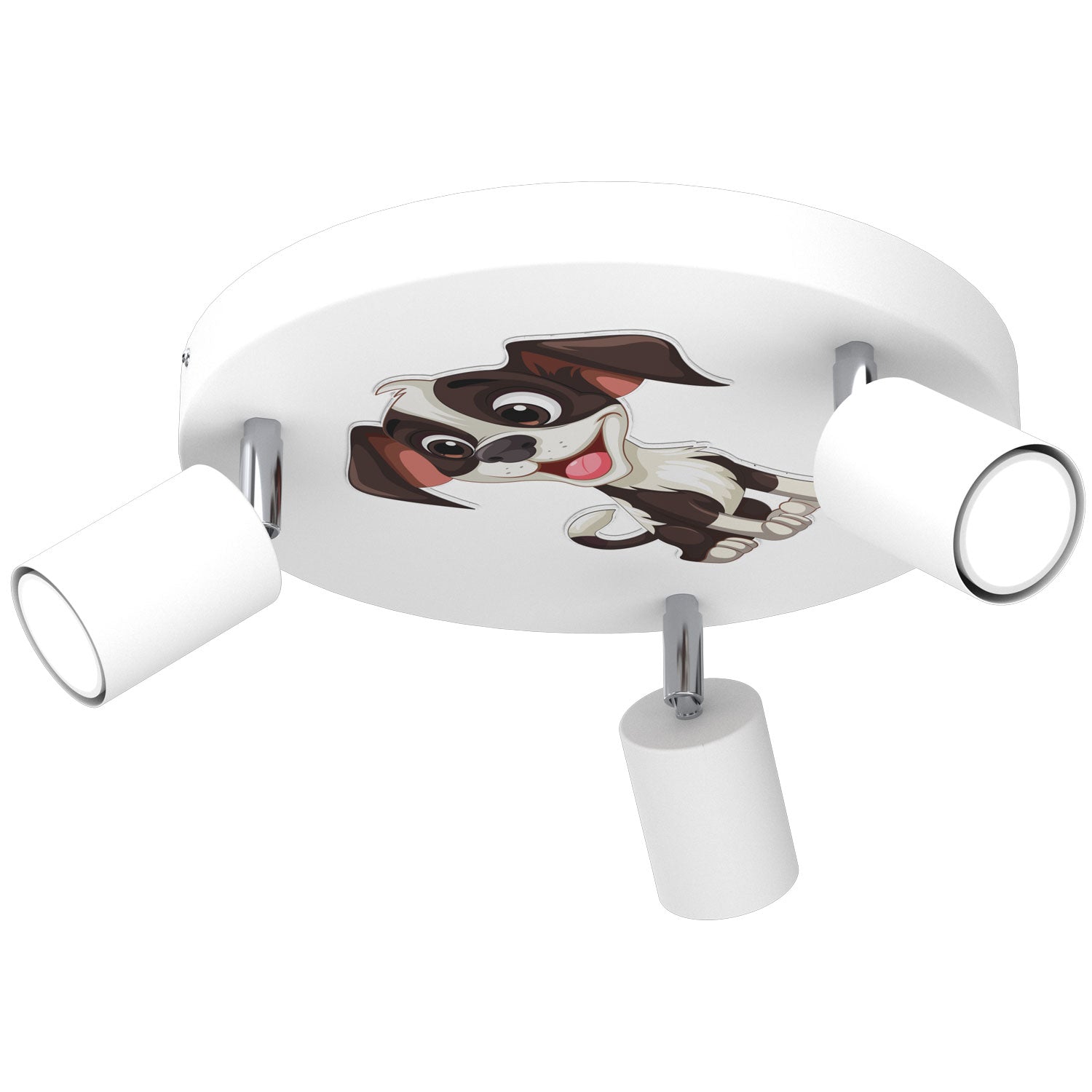 spot Fun Dog white plate dia 300, 3xGU10