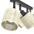 spot Rattan line bar 600 black, shade dia 100, h 100, 4xE27