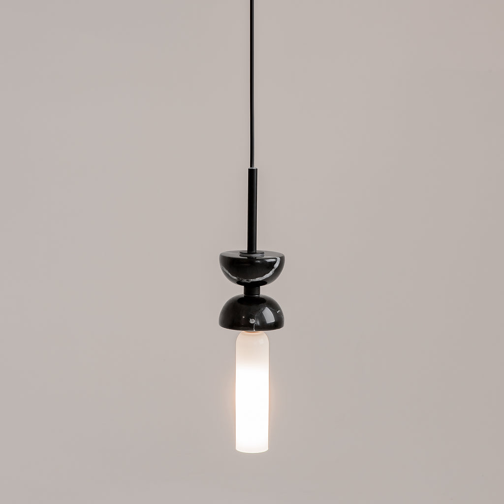 Maytoni Lampa wisząca Kyoto - Metal + marmur - Czarny MOD178PL-01B