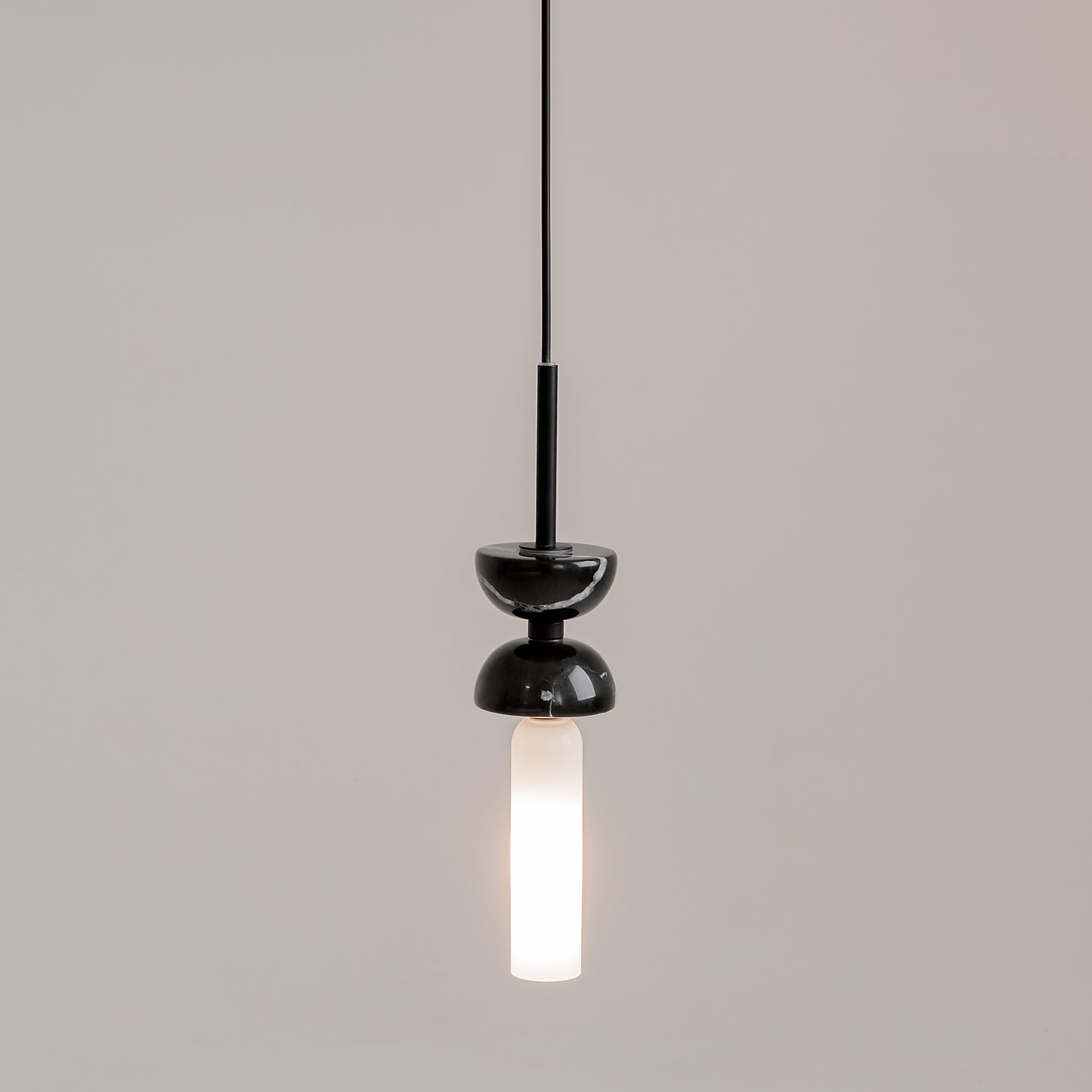 Maytoni Lampa wisząca Kyoto - Metal + marmur - Czarny MOD178PL-01B