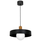 żyrandol Canan dia 400 black/natural wood (glass 2815) 1xE27