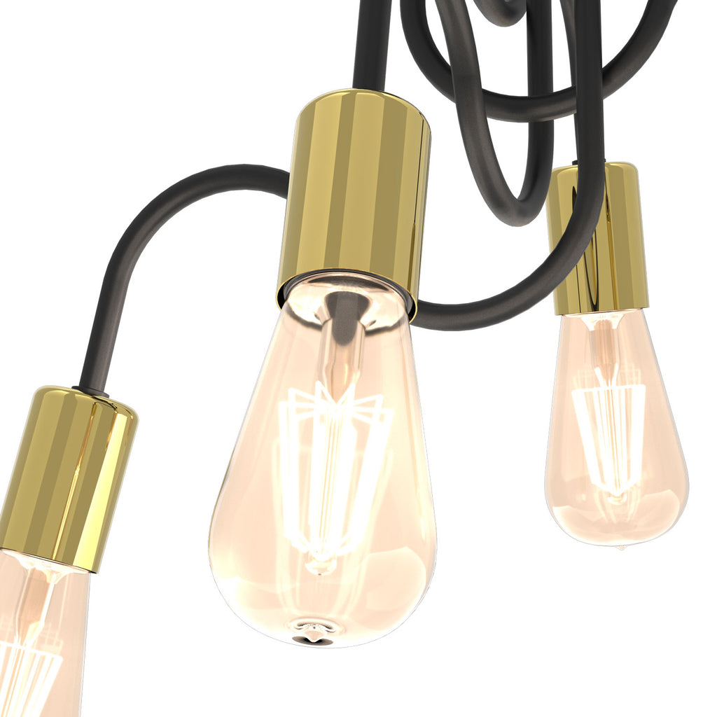 plafon Dow black/gold 4xE27