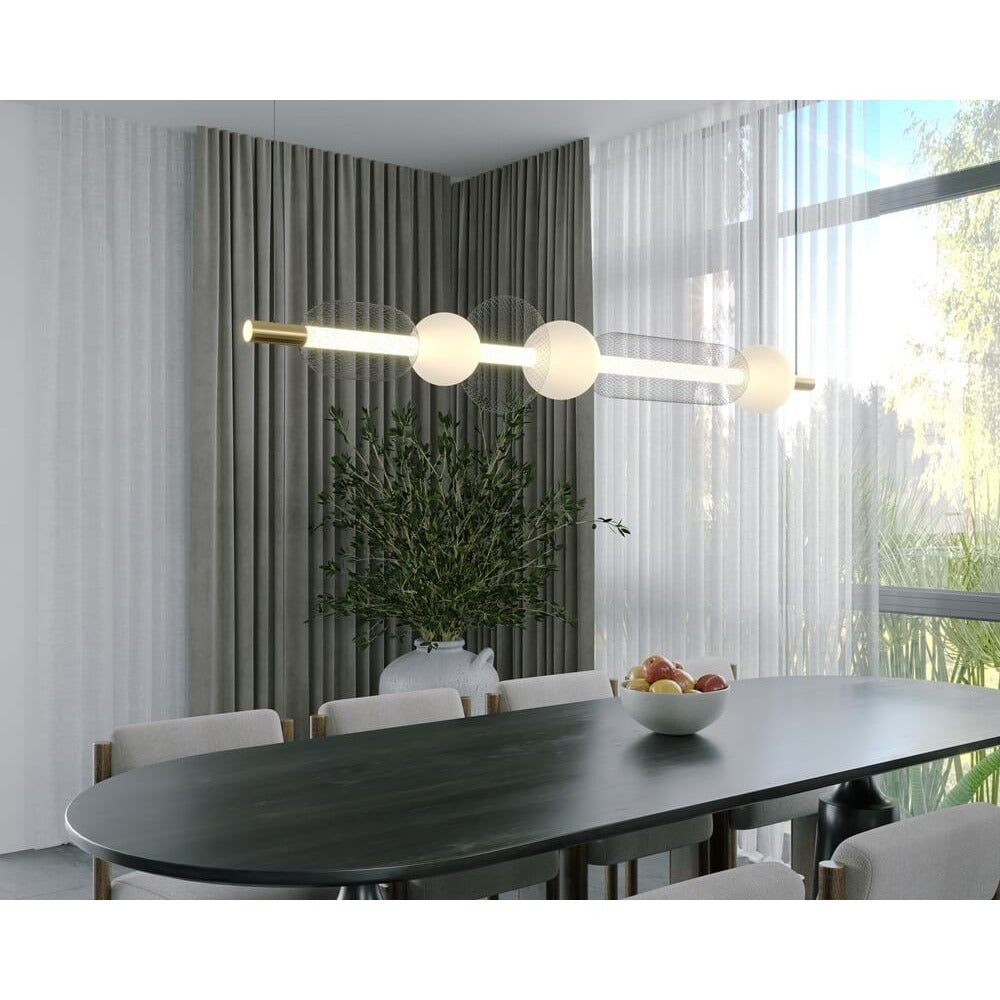 Maxlight Lampa wisząca Bora C - Metal + szkło - Czarny + złoty P0593