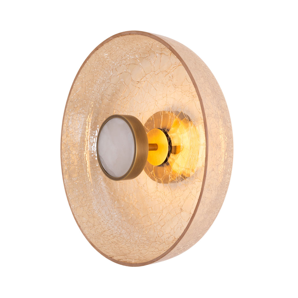 Maxlight Kinkiet Signature - Metal + szkło - Mosiądz + szkło bursztynowe W0353