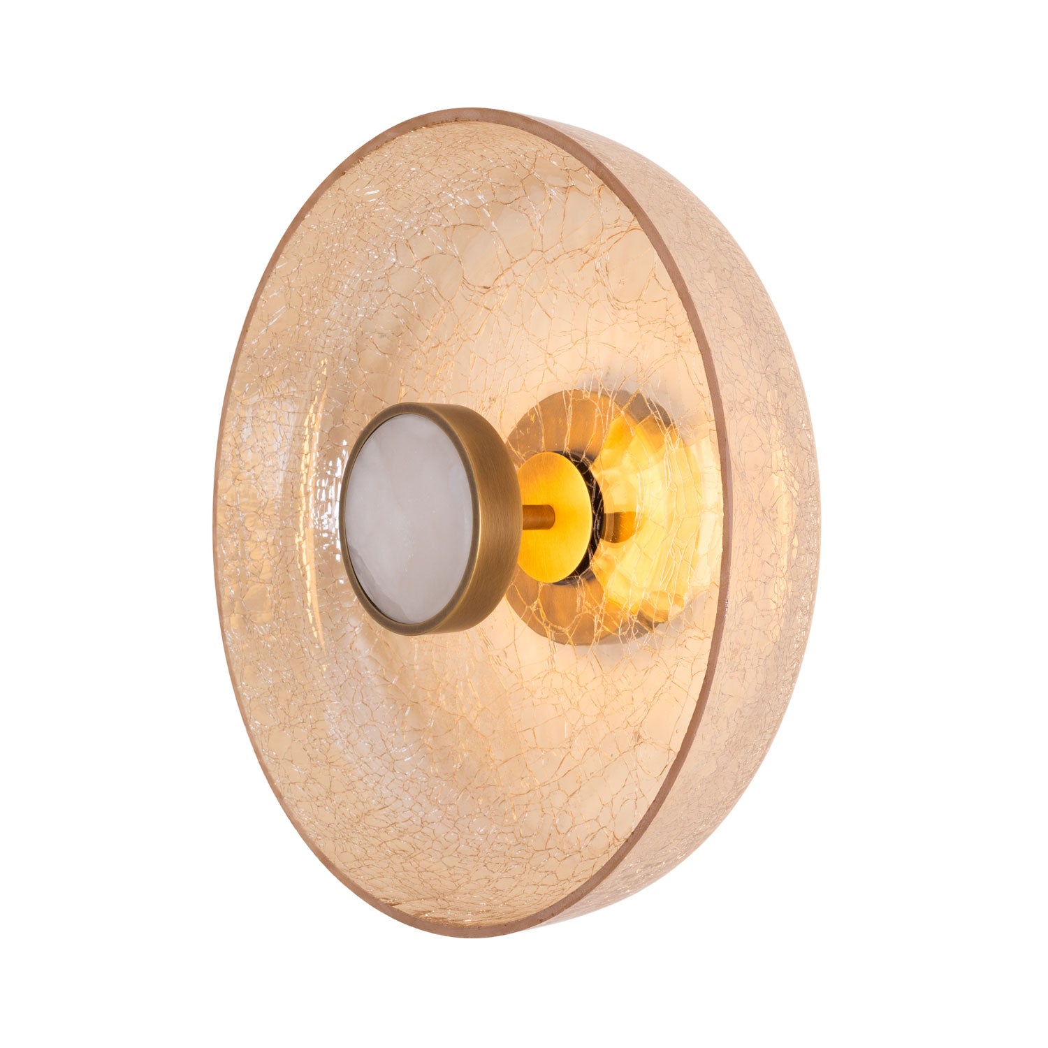 Maxlight Kinkiet Signature - Metal + szkło - Mosiądz + szkło bursztynowe W0353