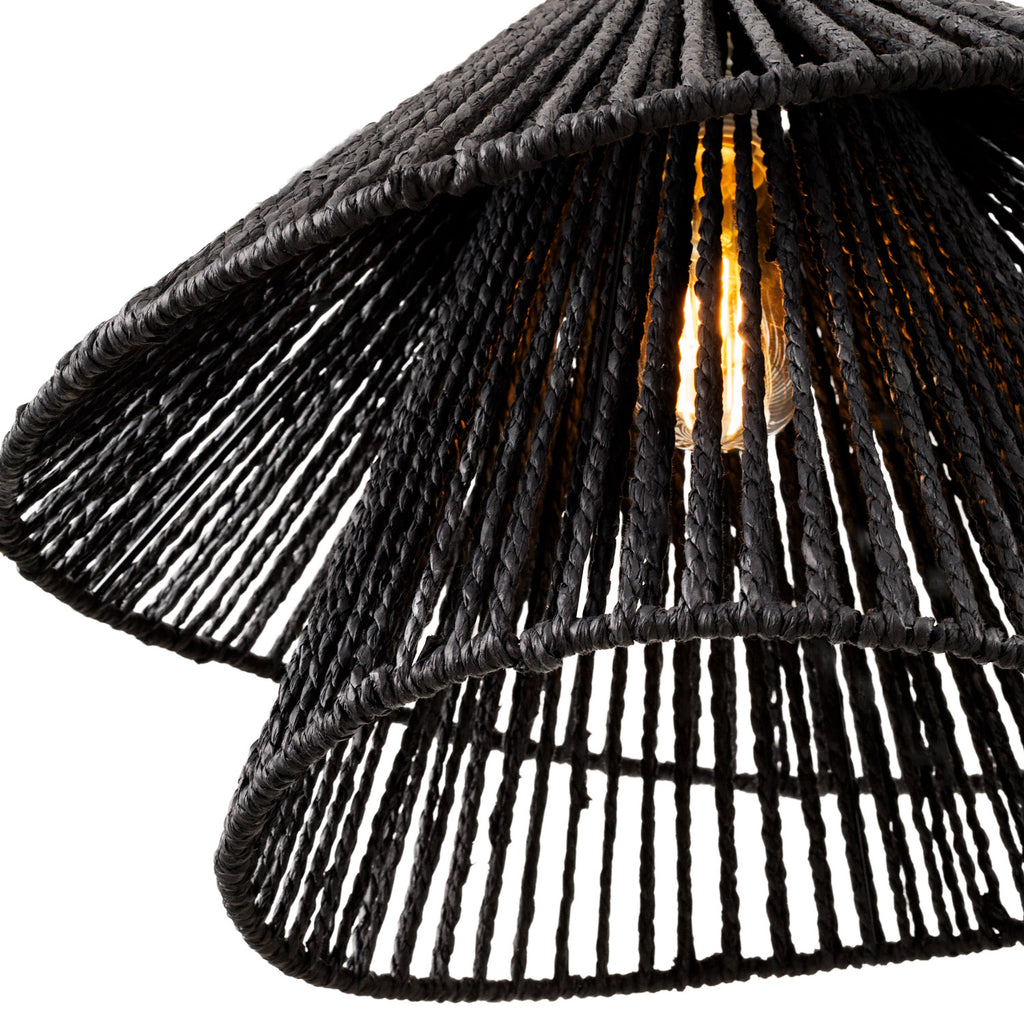 Maxlight Lampa wisząca Amalfi II - Pleciony papier - Czarny P0580
