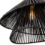 Maxlight Lampa wisząca Amalfi II - Pleciony papier - Czarny P0580